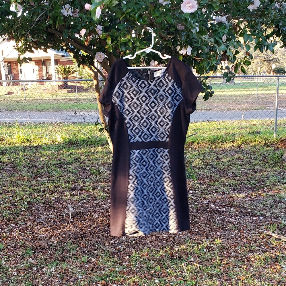 Grey and black pannel dress